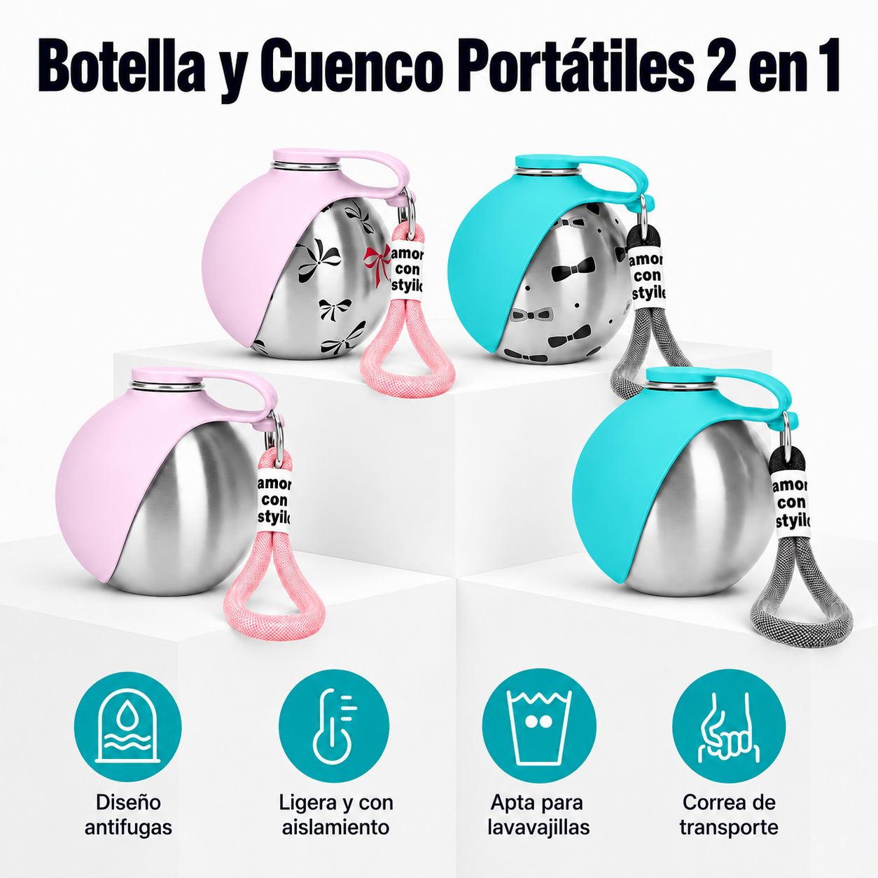 Botella Portátil 2 en 1